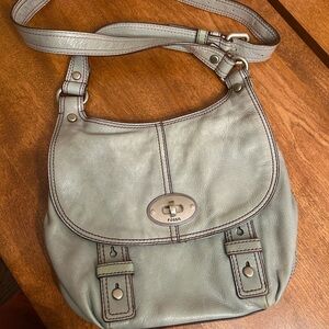 Fossil Light mint Leather Shoulder Bag